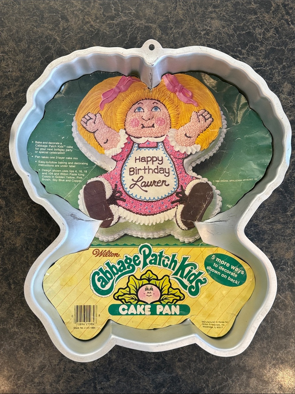 Vintage 1984 Wilton Cabbage Patch Kids Cake Pan Baking Aluminum Form Mold Doll